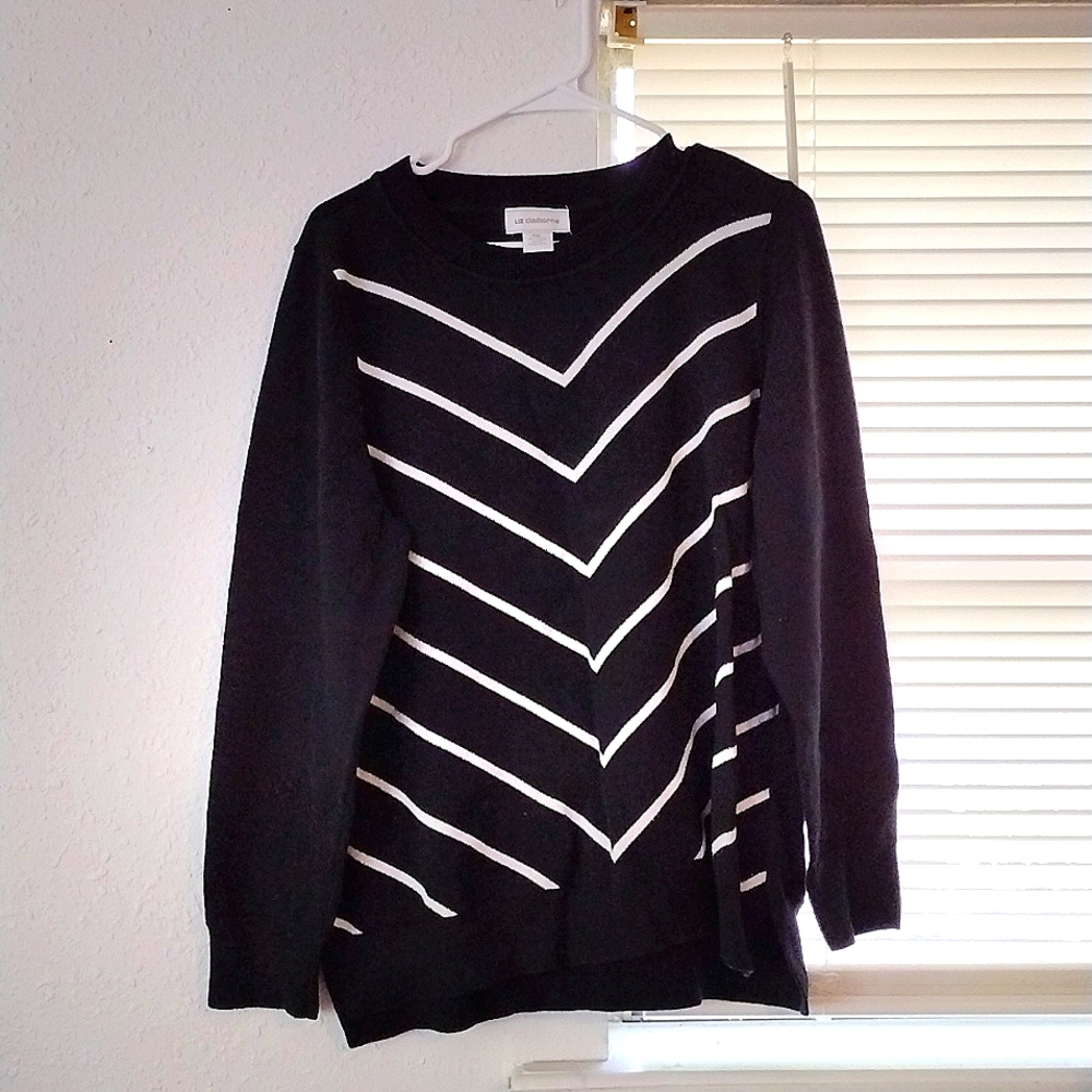 Liz Claiborne Black and White Pullover Sweater XXL